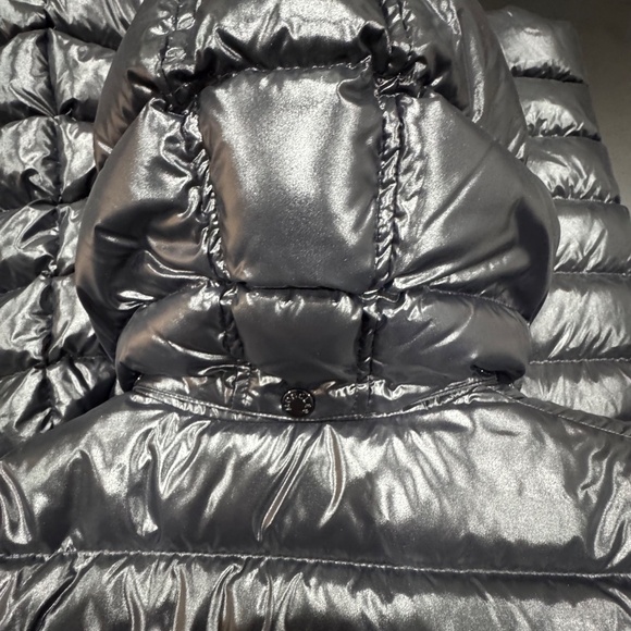 **NEW $2100 Moncler Black Moka Long Hooded Puffer Jacket 100% Authentic Size 2** - Picture 6 of 15